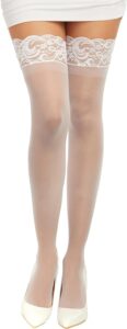 Dreamgirl Women's White Anti-Slip Thigh High - How to keep thigh socks up